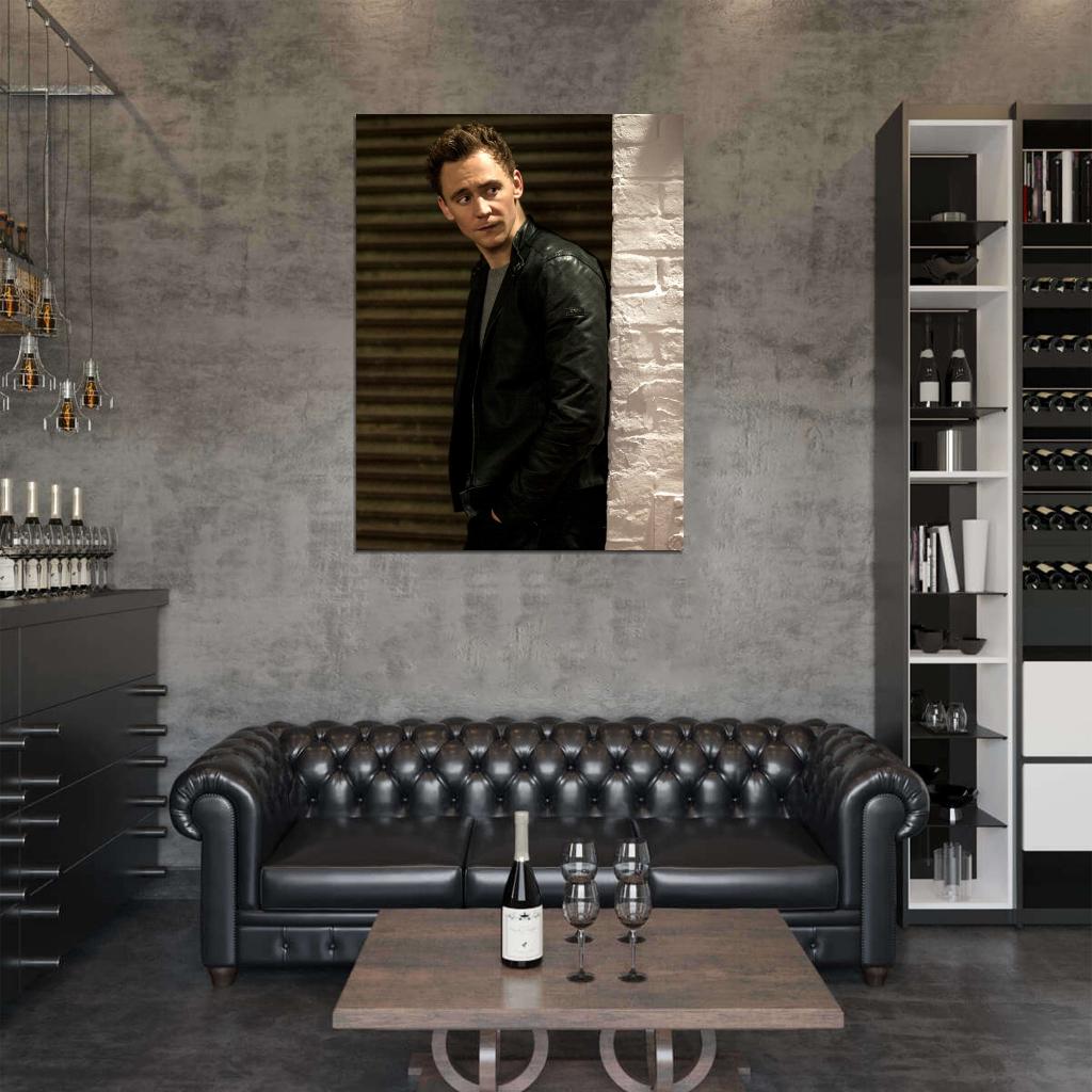 Tom Hiddleston Leather Jacket Hot Handsome Actor Rare Wall Art Print Poster