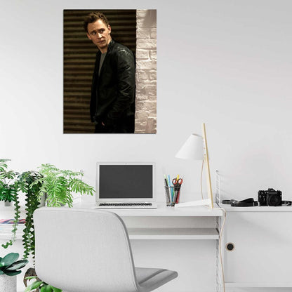 Tom Hiddleston Leather Jacket Hot Handsome Actor Rare Wall Art Print Poster