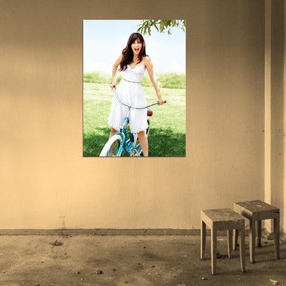 Zooey Deschanel Cheerful Hot Charming Beautiful Rare Wall Art Print Poster
