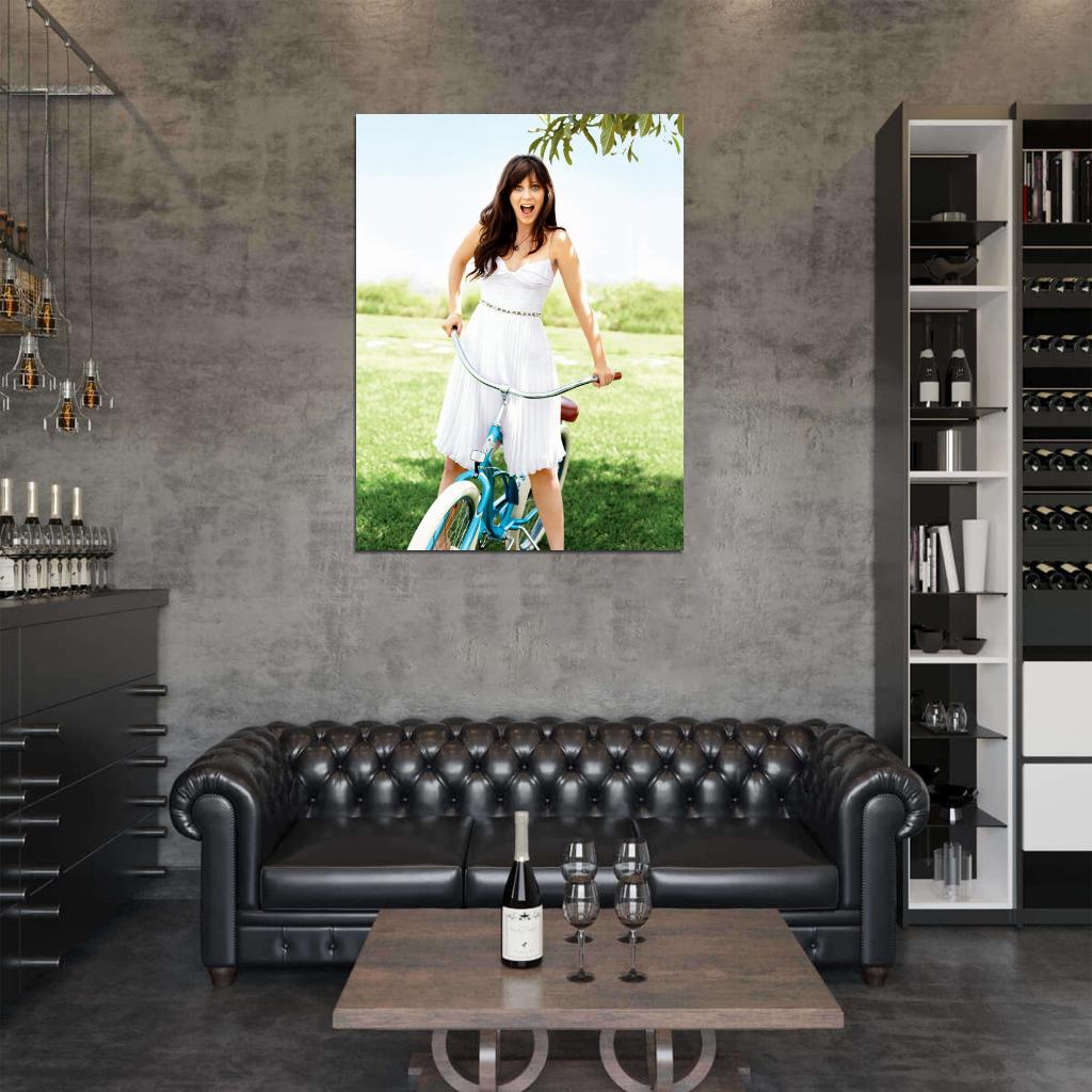 Zooey Deschanel Cheerful Hot Charming Beautiful Rare Wall Art Print Poster