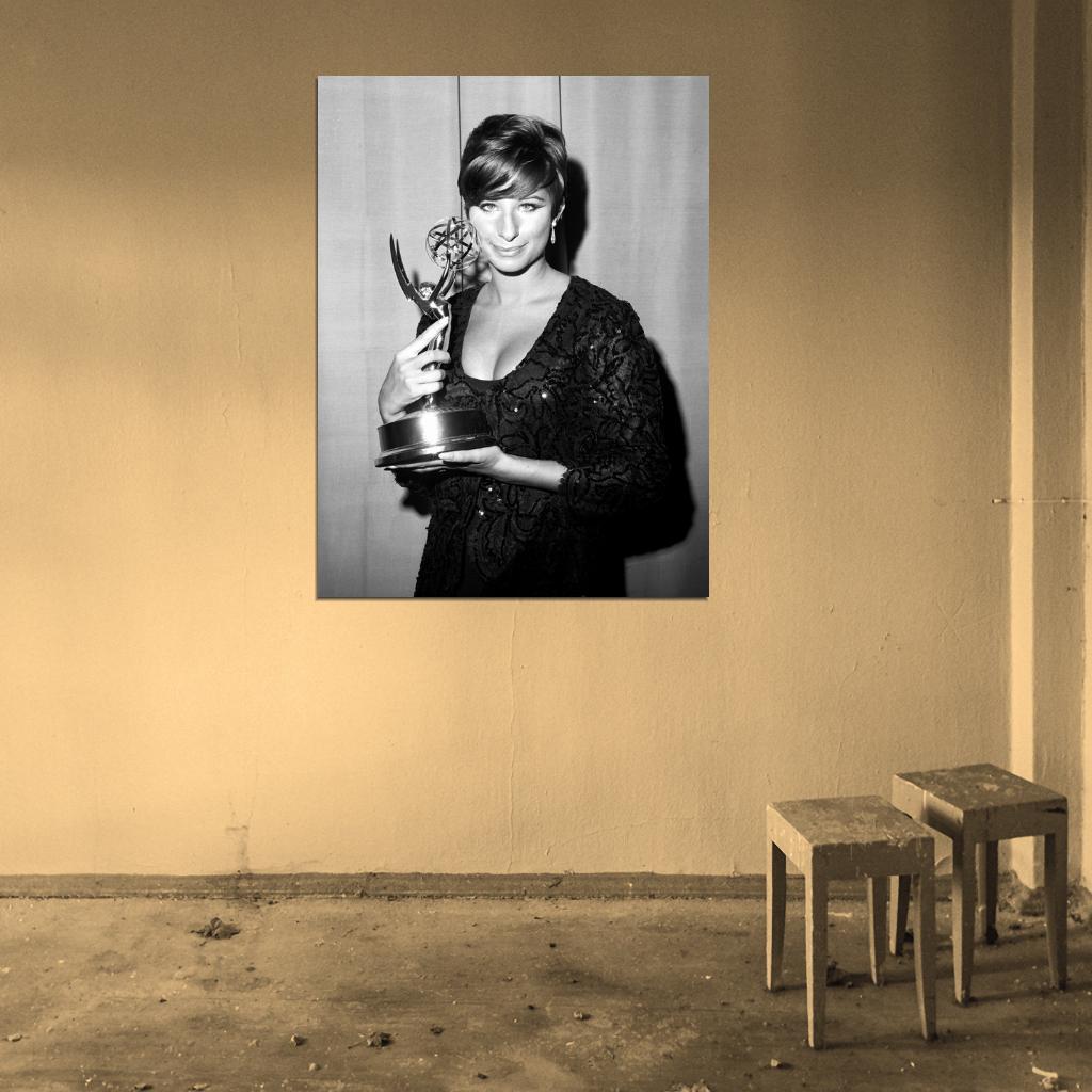 Barbra Streisand Emmy Award Young Beautiful Retro Wall Art Print Poster