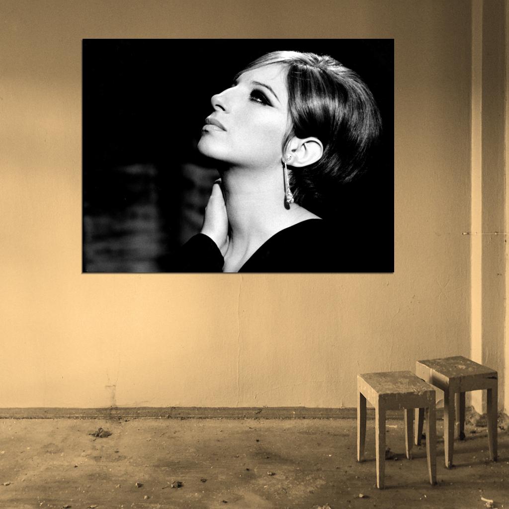 Barbra Streisand Young Beautiful Portrait Retro Wall Art Print Poster