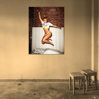 Beyonce Knowles Cheerful Lingerie Hot Sexy Singer Wall Art Print Poster