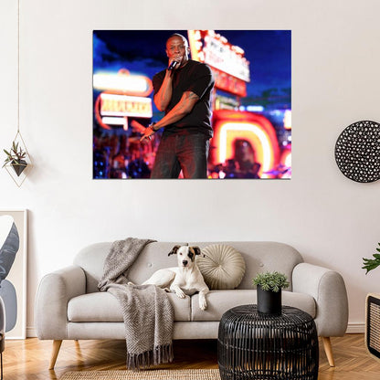 Dr. Dre Amazing Stage Microphone Gangsta Rap Rare Wall Art Print Poster