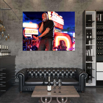 Dr. Dre Amazing Stage Microphone Gangsta Rap Rare Wall Art Print Poster