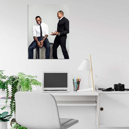 Dr. Dre Lebron James Laughing Gangsta Rap Basketball Wall Art Print Poster