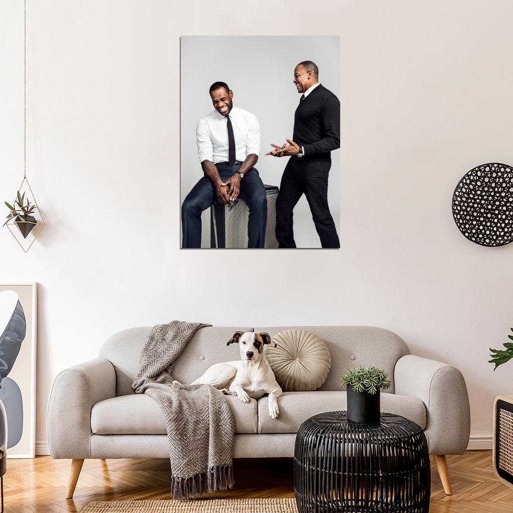 Dr. Dre Lebron James Laughing Gangsta Rap Basketball Wall Art Print Poster