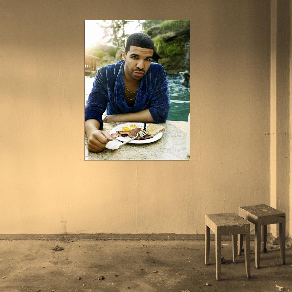 Drake English Breakfast Amazing Rap Music Singer Wall Art Print Poster