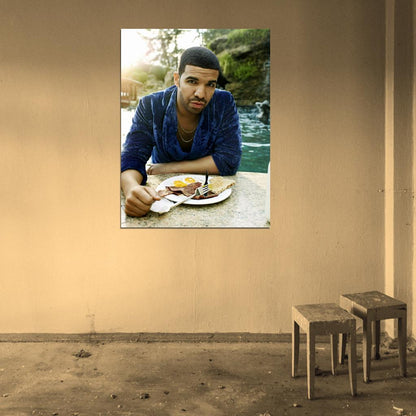 Drake English Breakfast Amazing Rap Music Singer Wall Art Print Poster