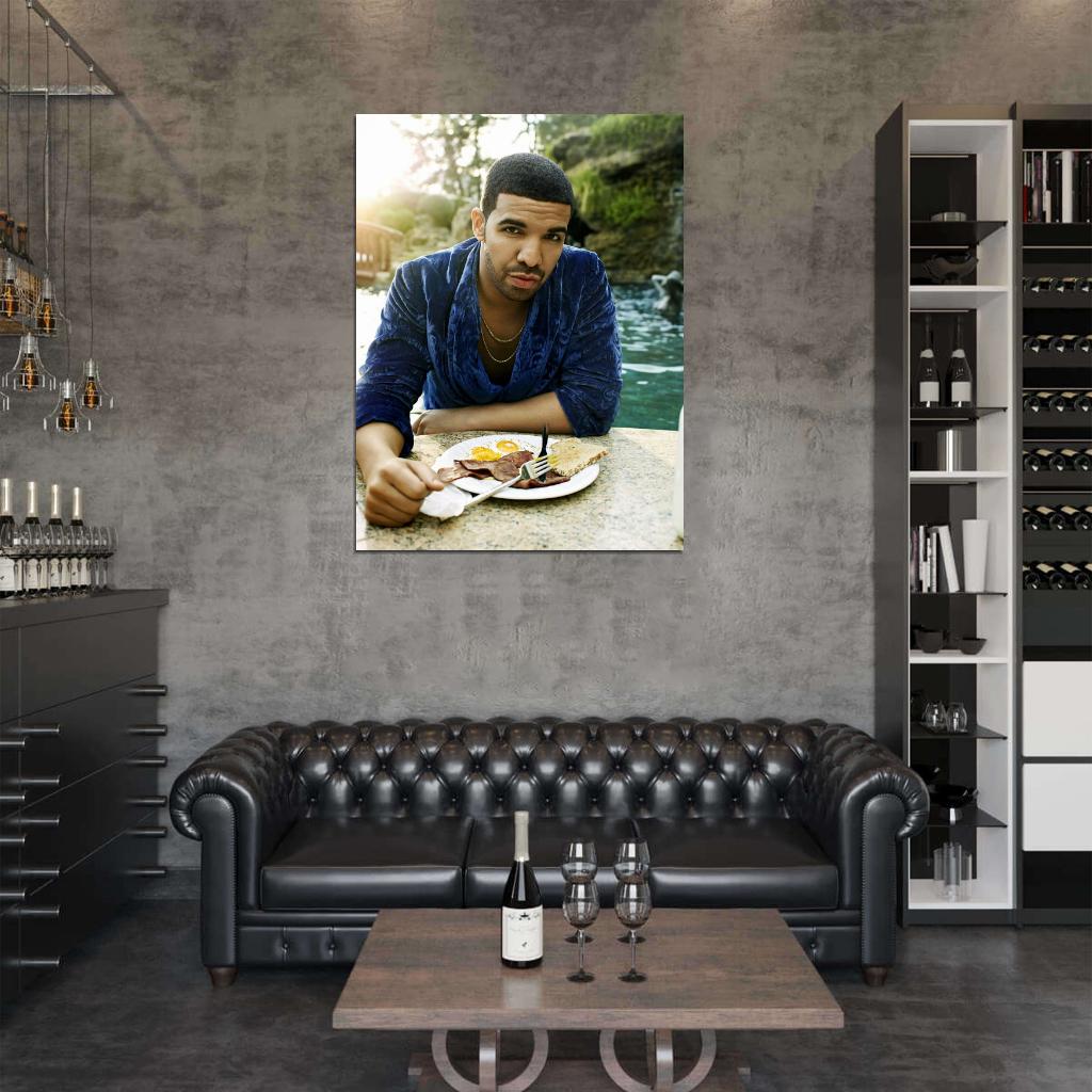 Drake English Breakfast Amazing Rap Music Singer Wall Art Print Poster