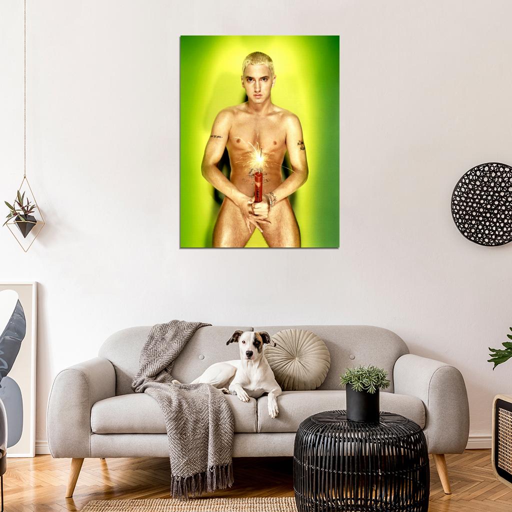 Eminem Slim Shady Shirtless Dynamite Rap Music Singer Wall Art Print Poster