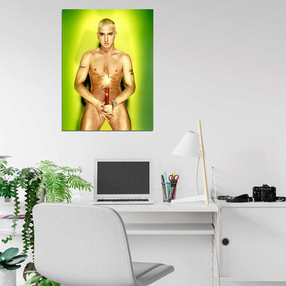 Eminem Slim Shady Shirtless Dynamite Rap Music Singer Wall Art Print Poster