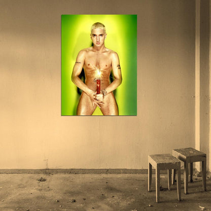Eminem Slim Shady Shirtless Dynamite Rap Music Singer Wall Art Print Poster