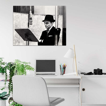Frank Sinatra BW Suit Hat Charming Singer Retro Rare Wall Art Print Poster