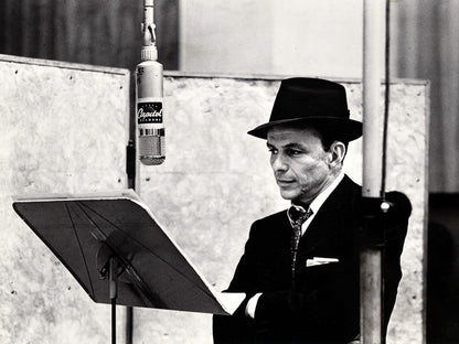 Frank Sinatra BW Suit Hat Charming Singer Retro Rare Wall Art Print Poster