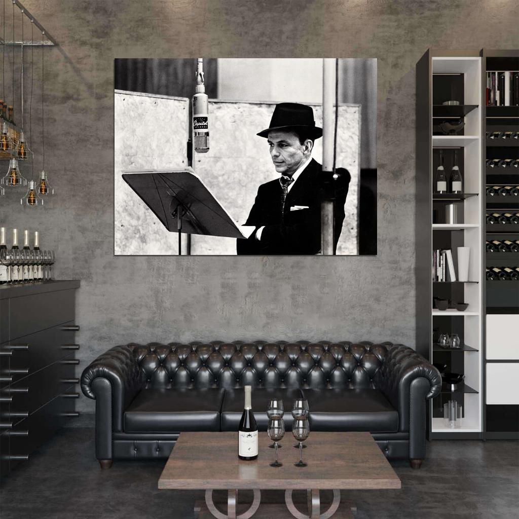 Frank Sinatra BW Suit Hat Charming Singer Retro Rare Wall Art Print Poster
