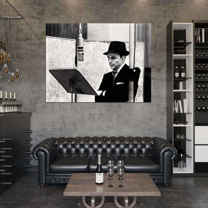 Frank Sinatra BW Suit Hat Charming Singer Retro Rare Wall Art Print Poster