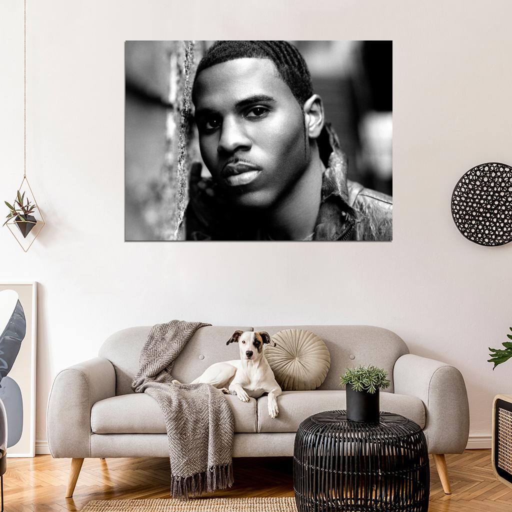 Jason Derulo Unbelievable BW Portrait Handsome Singer Wall Art Print Poster