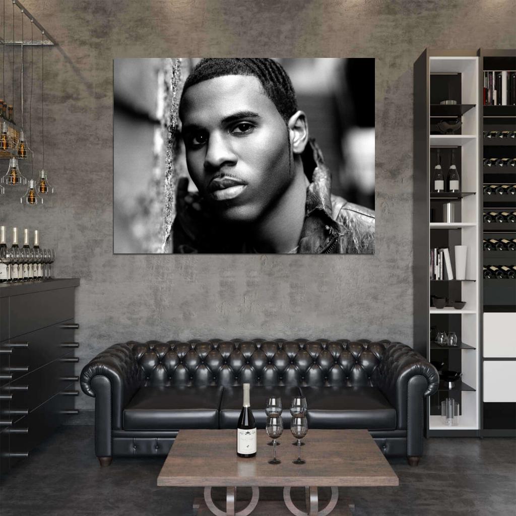 Jason Derulo Unbelievable BW Portrait Handsome Singer Wall Art Print Poster