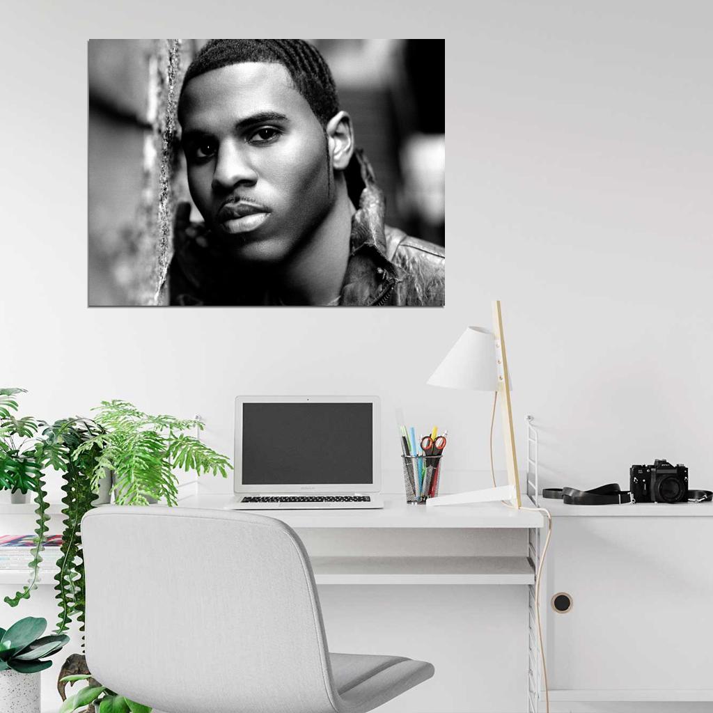 Jason Derulo Unbelievable BW Portrait Handsome Singer Wall Art Print Poster