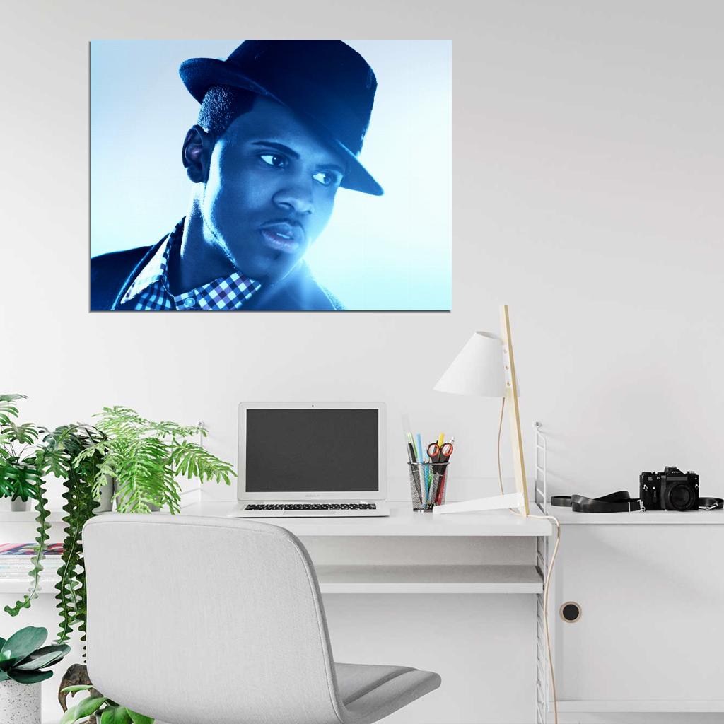 Jason Derulo Hat Blue Light Amazing Portrait Handsome Wall Art Print Poster