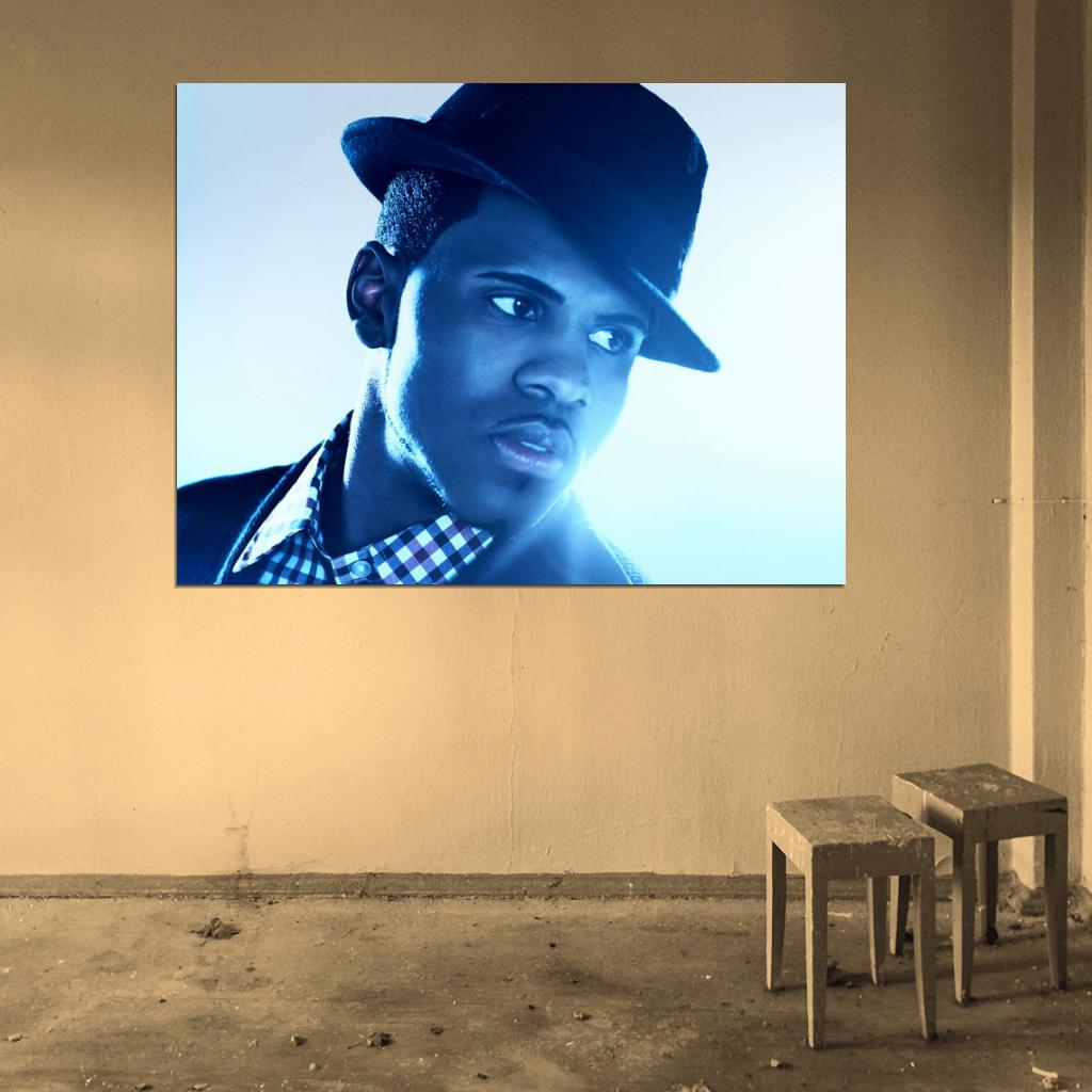 Jason Derulo Hat Blue Light Amazing Portrait Handsome Wall Art Print Poster