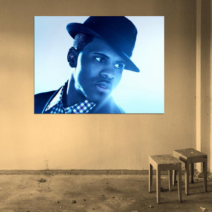 Jason Derulo Hat Blue Light Amazing Portrait Handsome Wall Art Print Poster