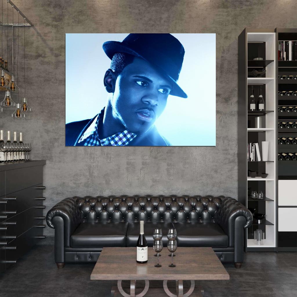 Jason Derulo Hat Blue Light Amazing Portrait Handsome Wall Art Print Poster