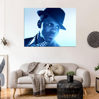 Jason Derulo Hat Blue Light Amazing Portrait Handsome Wall Art Print Poster