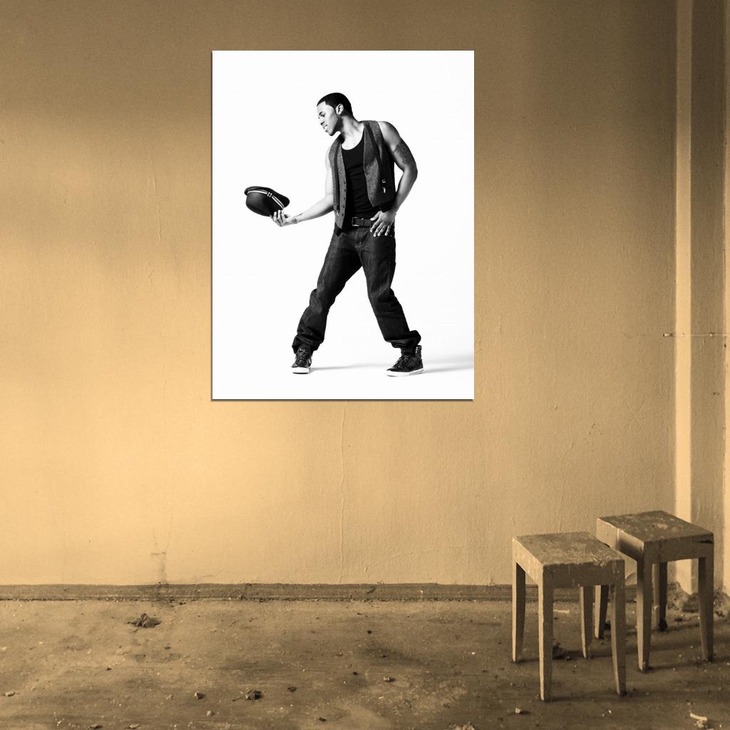 Jason Derulo Amazing BW Dance Music Artist Singer Wall Art Print Poster