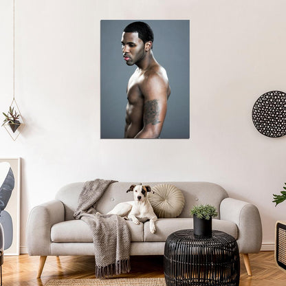 Jason Derulo Tattoo Shirtless Hot Sexy Handsome Singer Wall Art Print Poster