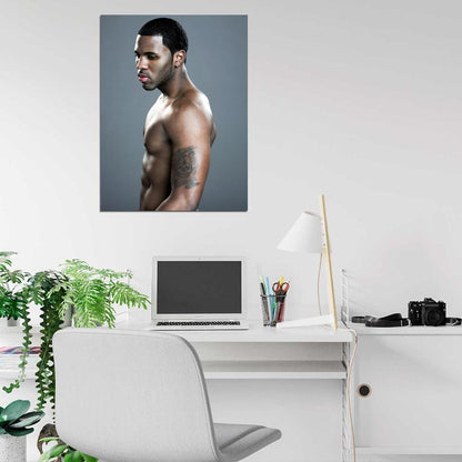 Jason Derulo Tattoo Shirtless Hot Sexy Handsome Singer Wall Art Print Poster