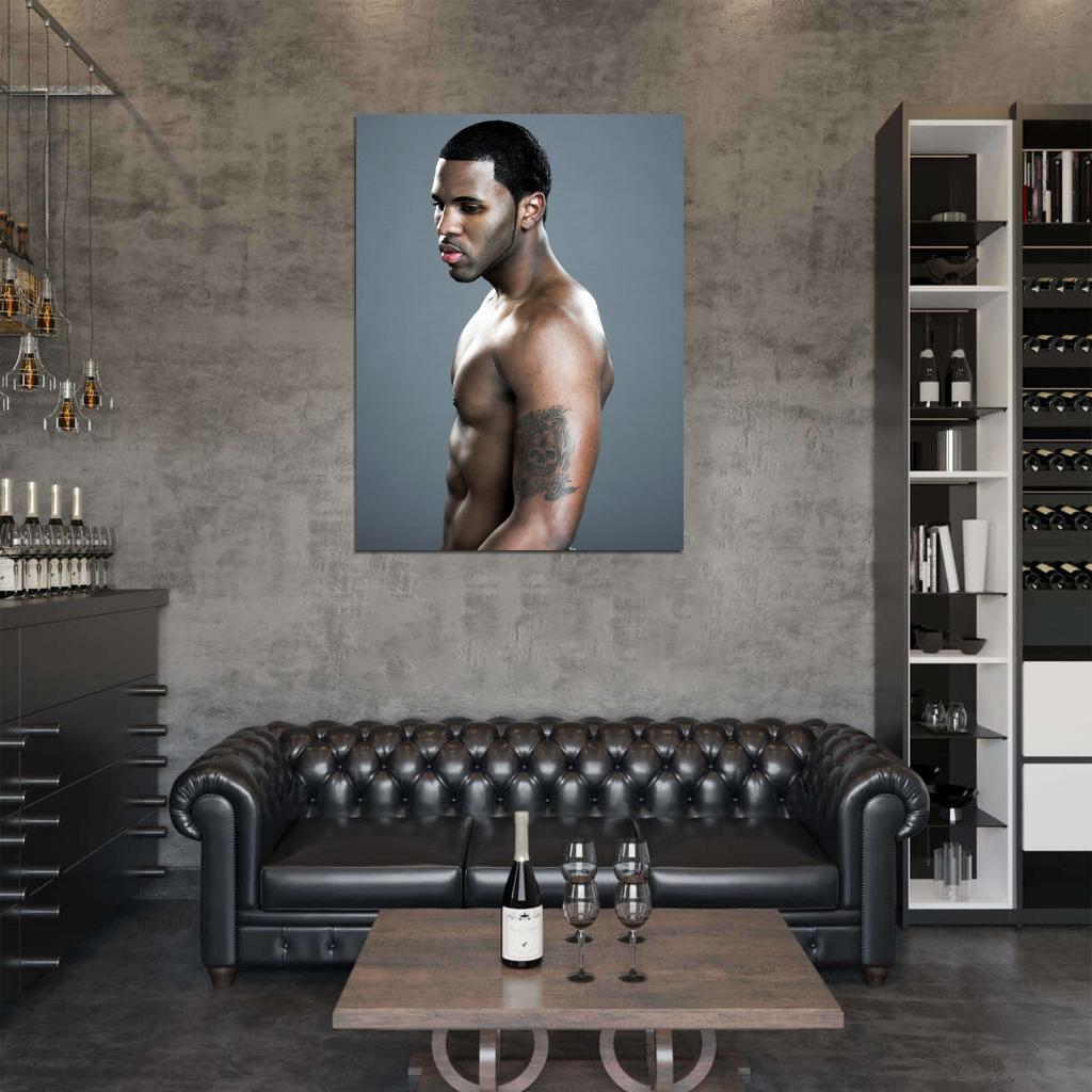 Jason Derulo Tattoo Shirtless Hot Sexy Handsome Singer Wall Art Print Poster