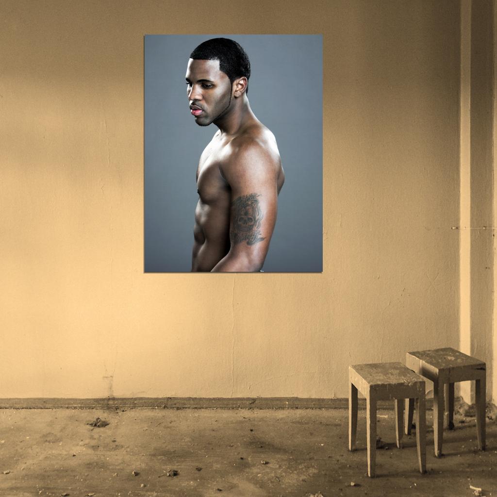 Jason Derulo Tattoo Shirtless Hot Sexy Handsome Singer Wall Art Print Poster