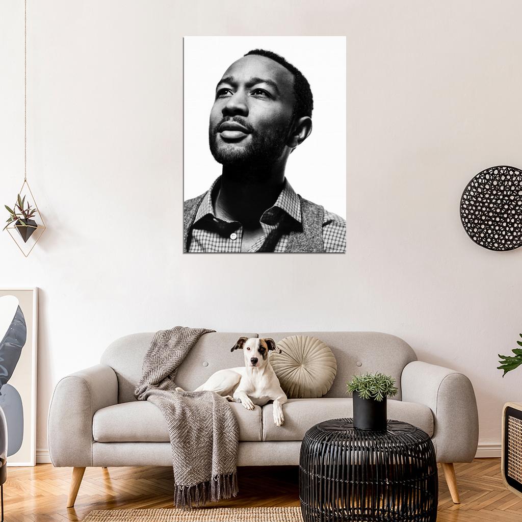 John Legend Amazing BW Portrait Handsome Music Wall Art Print Poster