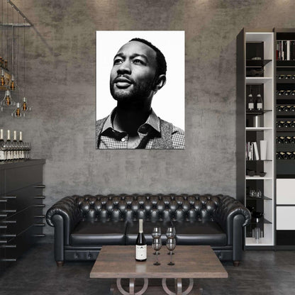 John Legend Amazing BW Portrait Handsome Music Wall Art Print Poster