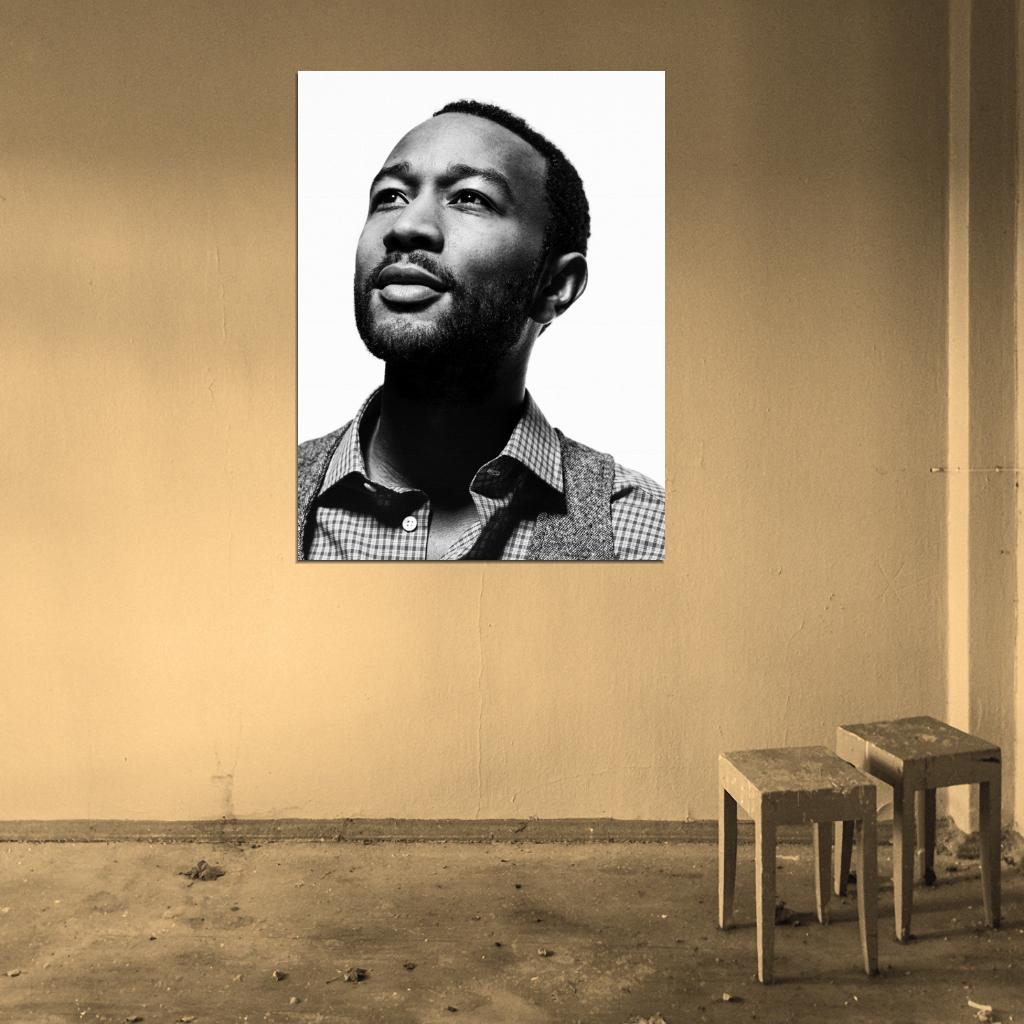 John Legend Amazing BW Portrait Handsome Music Wall Art Print Poster