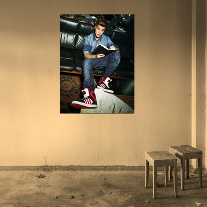 Justin Bieber Book Sneakers Sofa Handsome Music Singer Wall Art Print Poster