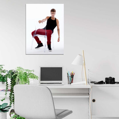 Justin Bieber Glass Sneakers Hot Sexy Music Singer Wall Art Print Poster