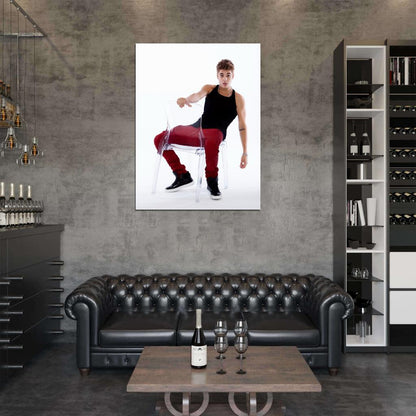 Justin Bieber Glass Sneakers Hot Sexy Music Singer Wall Art Print Poster