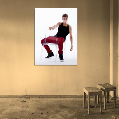 Justin Bieber Glass Sneakers Hot Sexy Music Singer Wall Art Print Poster
