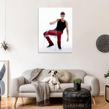 Justin Bieber Glass Sneakers Hot Sexy Music Singer Wall Art Print Poster