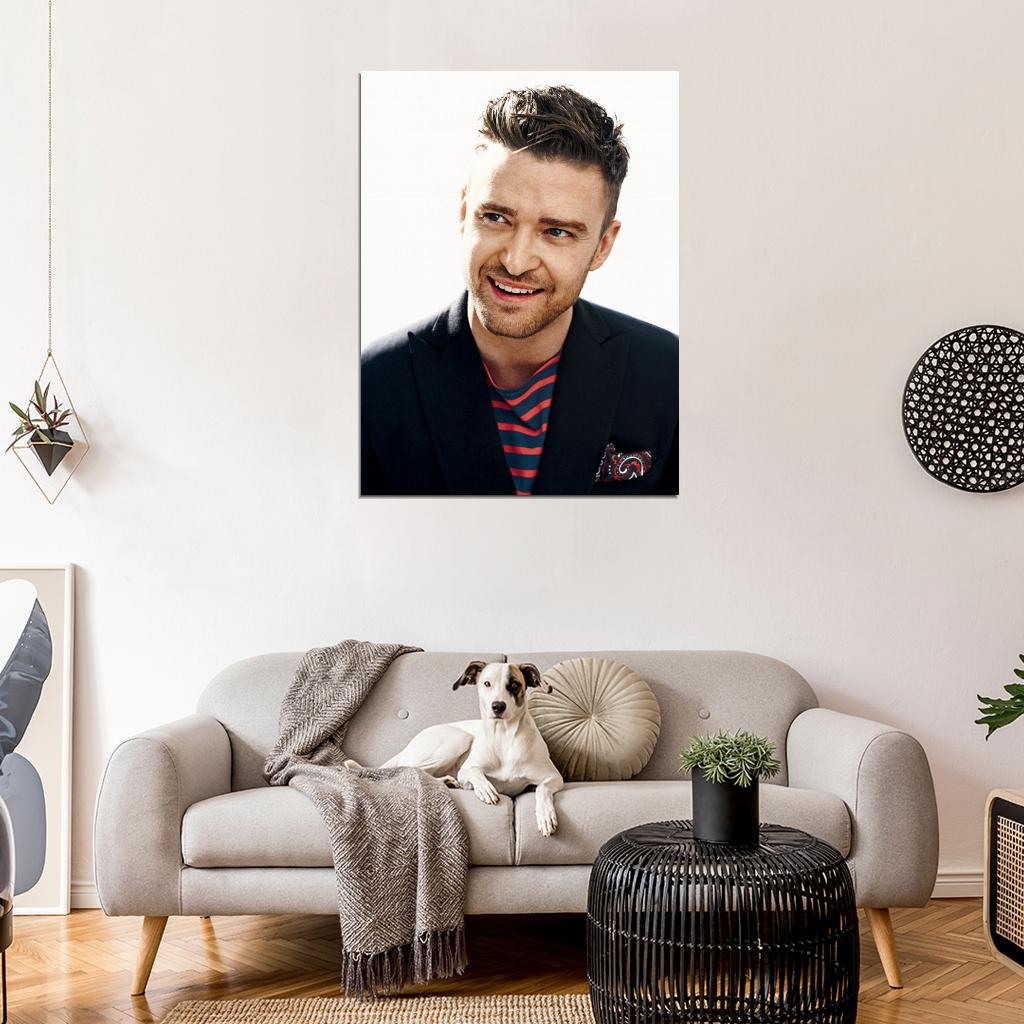 Justin Timberlake Smile Amazing Portrait Handsome Wall Art Print Poster