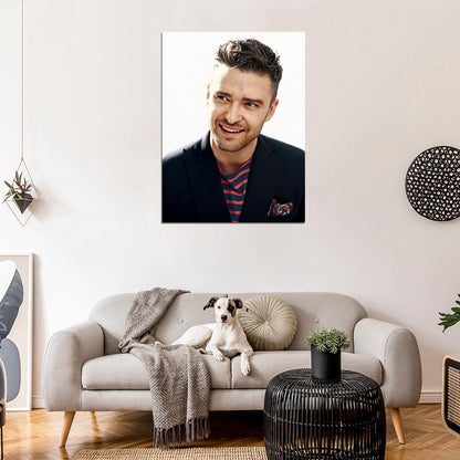 Justin Timberlake Smile Amazing Portrait Handsome Wall Art Print Poster