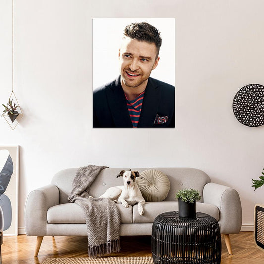 Justin Timberlake Smile Amazing Portrait Handsome Wall Art Print Poster