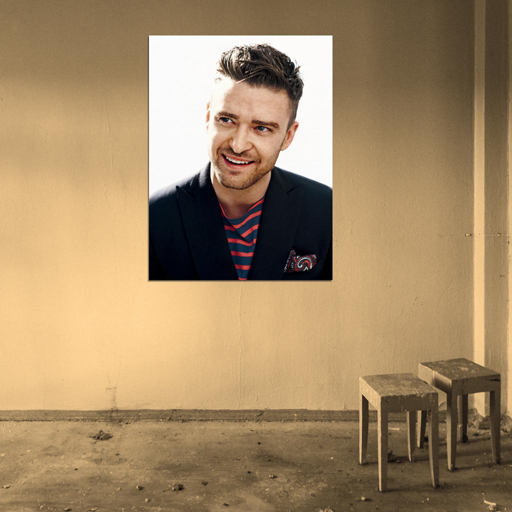 Justin Timberlake Smile Amazing Portrait Handsome Wall Art Print Poster