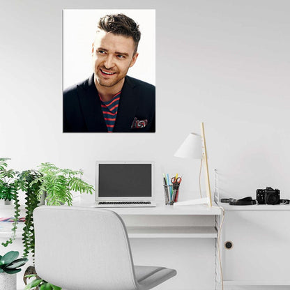 Justin Timberlake Smile Amazing Portrait Handsome Wall Art Print Poster