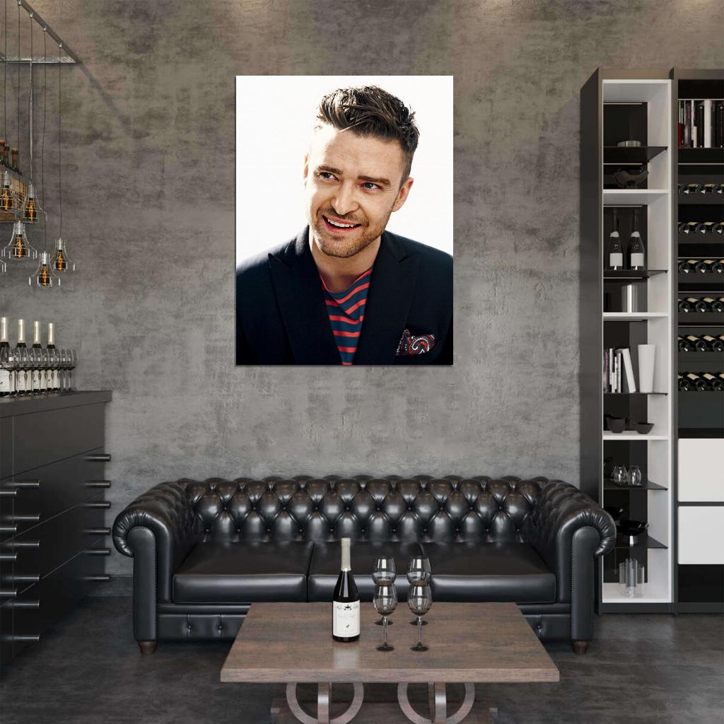 Justin Timberlake Smile Amazing Portrait Handsome Wall Art Print Poster