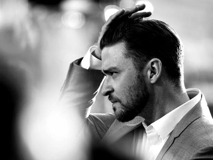 Justin Timberlake Beard Awesome BW Portrait Handsome Wall Art Print Poster