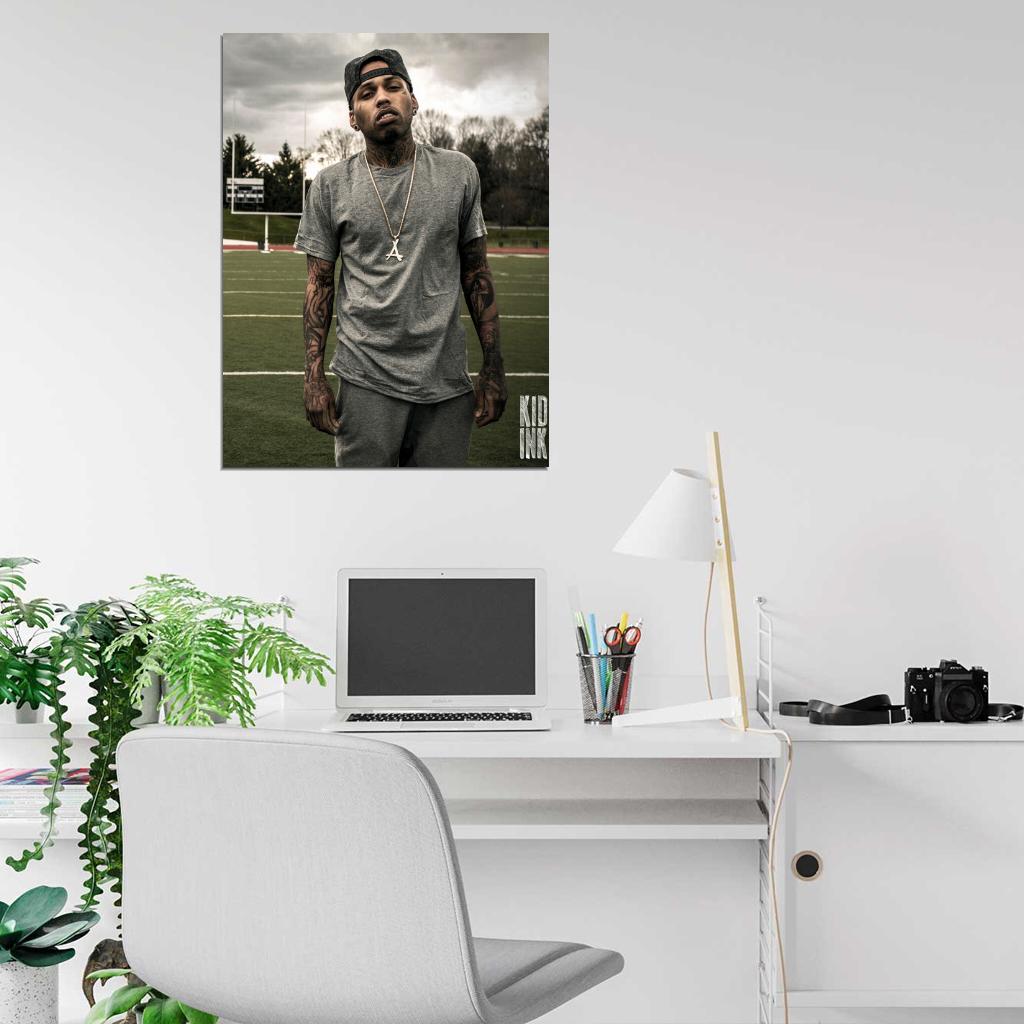 Kid Ink Football Pitch Tattoos Music Hip Hop Rap Wall Art Print Poster